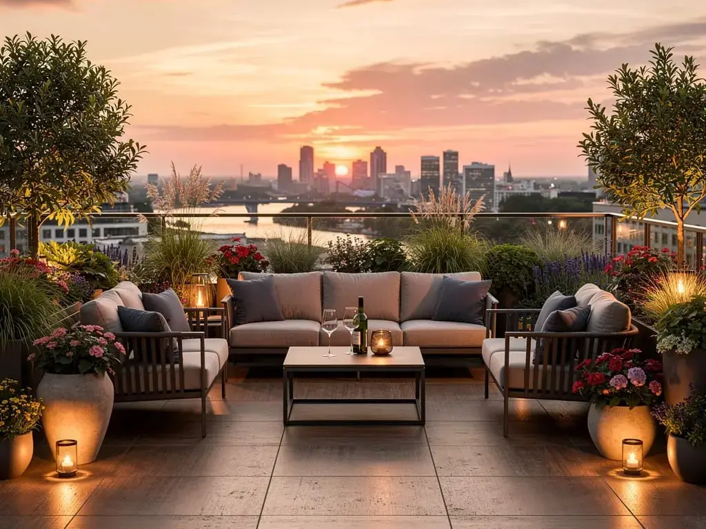 Dachterrasse Sonnenuntergang