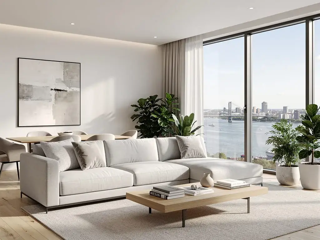 Wohnzimmer mit Rheinblick